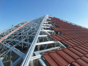 Tuile de toit en métal revêtu de pierre de style architecture grecque et romaine antique - Product Image 6