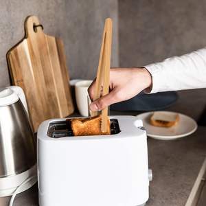 2025 Natural Bamboo Toast <strong>Tongs</strong> Wholesale Disposable Cooking Utensils Mini Bamboo <strong>Tongs</strong> Natural Toast <strong>Tong</strong> for Cooking - Product Image 4