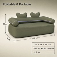 Canapé gonflable automatique moderne pour l'extérieur, double, pliable, avec pompe à air intégrée, housse en tissu Oxford amovible et portable, avec LED