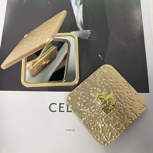 Zinc Alloy square Pocket <strong>Mirror</strong> - <strong>Compact</strong>, Customizable, Luxurious Makeup Travel Gift, Portable Folding Golden Metal <strong>Mirror</strong> - Product Image 6