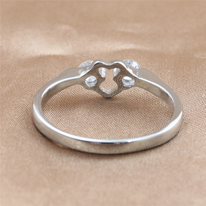 Heart Shape <b>Titanium</b> Steel <b>Ring</b> Silver Women's Wedding Gift Jewelry 24094 - Product Image 2