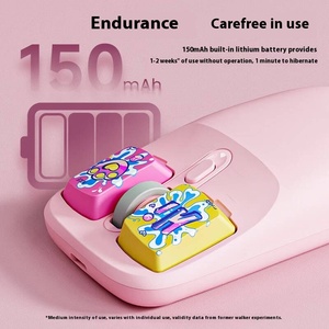 EWEADN-Ratón de juego recargable inalámbrico mecánico con grafiti creativo, alto valor de apariencia con patrones de impresión únicos - Product Image 5