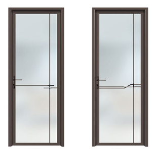 Porte de salle de bain battante en alliage d'aluminium, style moderne minimaliste de luxe léger, étanche, insonorisée, pour villa et chambre, ou pour toilettes - Product Image 4