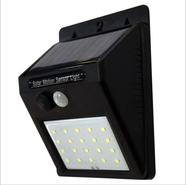 Outdoor Waterproof IP65 20 LED Motion Sensor Courtyard Garden Wall Solar Light for Garage Patio Driveway Yard Landscape