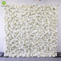 Dekorasi Dinding Bunga Buatan untuk Acara Mall, Ukuran 8ft X 8ft, Warna Putih, Terdiri dari Krisan, Hydrangea, dan Mawar