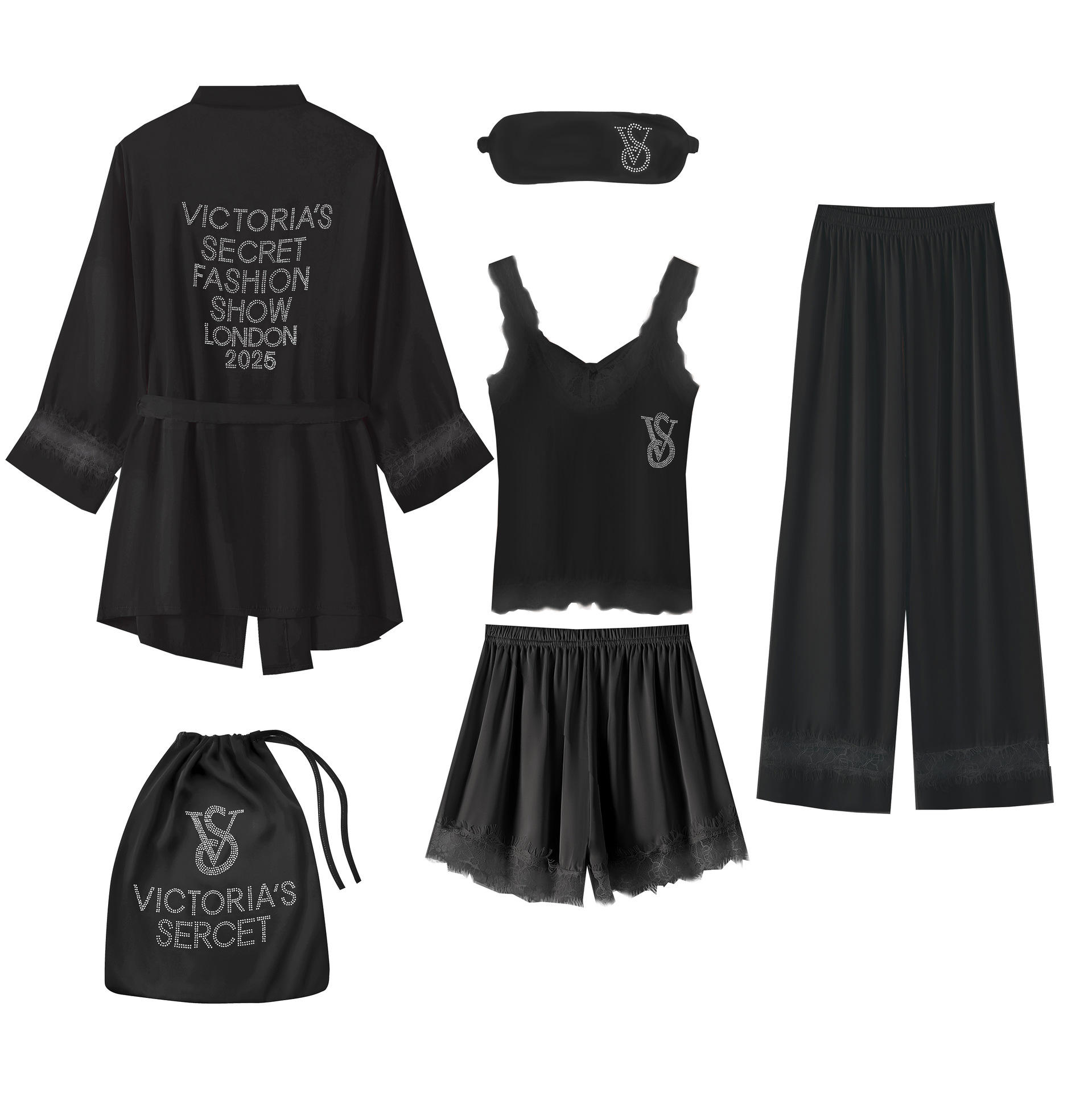 7-piece set with chest pad-black