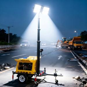 Tour d'éclairage mobile 5KW pour chantier extérieur, générateur d'urgence - Product Image 4
