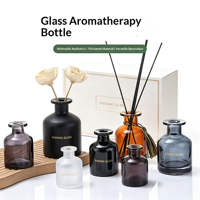 Bouteille d'aromathérapie en verre gris transparent de 150 ml, vente directe d'usine, ensemble de diffuseurs à bâtonnets haut de gamme, flacons d'emballage pour huiles essentielles