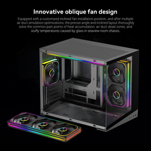 علبة كمبيوتر للألعاب من زيروماستر مع مراوح RGB، علب وأبراج كمبيوتر بزجاج مقوى، علبة <span class=keywords><strong>ATX</strong></span> لسطح المكتب - Product Image 4