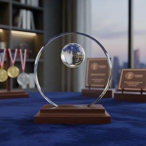 Mondal sfera di cristallo trofeo premi eleganti per i risultati per la visualizzazione di medaglie e placche - Product Image 3