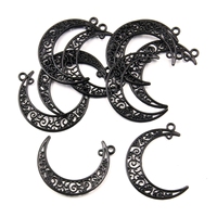 Accessoires de bijoux en alliage classiques à faire soi-même, pendentifs lune ajourés style steampunk