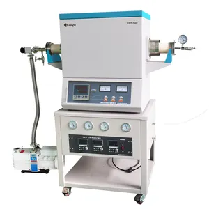 1700C Single Zone Alumina Tube Furnace with 3 Channel Gas Mixer, Vacuum Station, and Anti-Corrosive Vacuum Gauge - GSL-1700X-F3L
