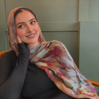 2025 Nieuwste Gepersonaliseerde Geprinte Modal Hijab Digitale Print Hijab Vela Modal Print Design Lichtgewicht Sjaal voor Moslima's