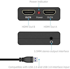 HD 1080P <span class=keywords><strong>USB</strong></span> <span class=keywords><strong>a</strong></span> <span class=keywords><strong>USB</strong></span> 3,0 <span class=keywords><strong>a</strong></span> Dual <span class=keywords><strong>HDMI</strong></span> 2 puertos convertidor de video adaptador Cable adaptador para computadora portátil <span class=keywords><strong>a</strong></span> TV - Product Image 3