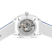 Saphirglas Tonneau-Gehäuse Luxus Herren Mechanische Chronographen Uhren Sichtbares Skelett Automatik Kautschukband 24mm Zeiger-Zifferblatt