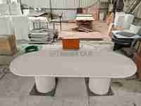 Table à manger en marbre blanc, design moderne, meubles en pierre durables pour la maison