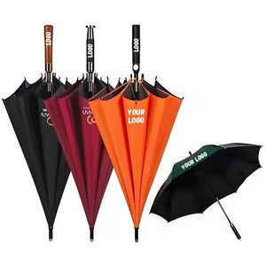 Promotional Branded Wind Proof Custom Logo Coloured Gift Pongee Automatic Straight <b>Large</b> Golf <b>Umbrellas</b> Parapluie for Outdoor - Product Image 1