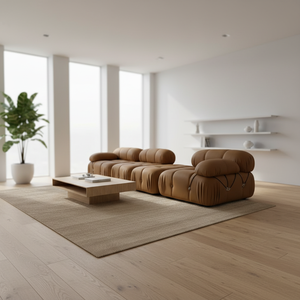 Sofá Modular en Forma de L Convertible Moderno de Tela con Tres Asientos y Relleno de Esponja - Product Image 4