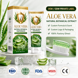 Dentifrice blanchissant naturel à l'aloe vera, formule botanique, OEM ODM, logo personnalisé, marque privée, extrait d'herbes biologiques, vente en gros, usine - Product Image 1