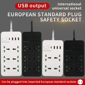 Universele reisstekkerdoos met 4 AC-aansluitingen (VK/VS/EU) & <span class=keywords><strong>3</strong></span> USB+1 TYPE-C poort, internationale wandstekkeradapter voor wereldwijd gebruik - Product Image 2