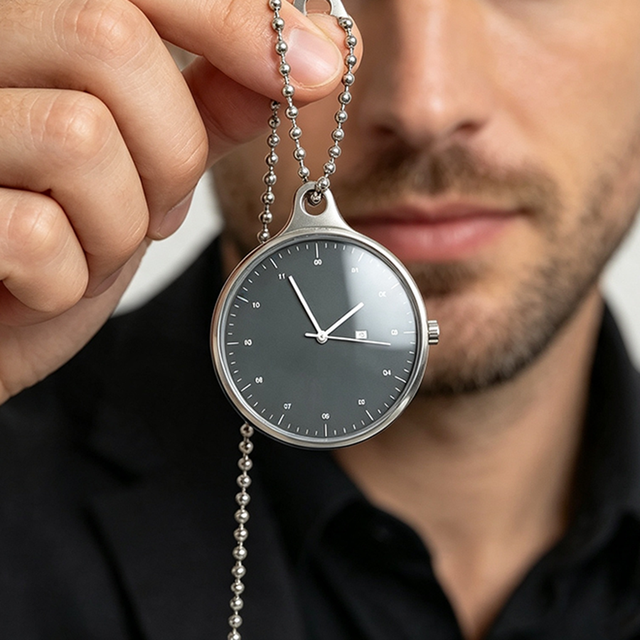 Factory Price Water Resistant Crystal Glass Original Japanese Stainless Steel Quartz Chain Custom Pocket Watch