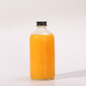 Botella de Vidrio Transparente Redonda de 500 ml para Jugo de Frutas, Bebidas, Agua, con Tapa Metálica de Rosca - Product Image 6