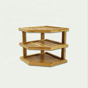 Trépied d'angle en <span class=keywords><strong>bambou</strong></span> à 3 couches pour organiser les supports de rangement et les supports pour épices et condiments de cuisine - Product Image 3