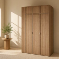 Armoire à portes étroites de style Shaker |   Couleur du bois |   Ensemble de meubles de chambre à coucher |   OEM personnalisé