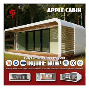 Villa modulaire <span class=keywords><strong>de</strong></span> luxe insonorisée, mobile, personnalisable, avec extension coulissante en acier, type hôtel, villa en <span class=keywords><strong>bord</strong></span> <span class=keywords><strong>de</strong></span> <span class=keywords><strong>mer</strong></span>, cabine Apple - Product Image 1
