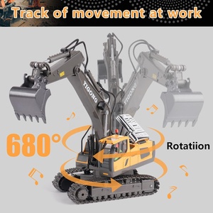 1:20 aleación 2,4 Ghz 11 canales <span class=keywords><strong>Rc</strong></span> excavadora juguete <span class=keywords><strong>Control</strong></span> remoto excavadora Juguetes Juegos de excavadora con música y sonidos <span class=keywords><strong>RC</strong></span> construcción - Product Image 2