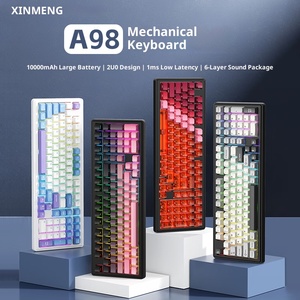 Xinmeng A98 Draadloos Mechanisch Toetsenbord Rgb Achtergrondverlichting Pakking Mount Hot Swappable <span class=keywords><strong>3</strong></span> Mode <span class=keywords><strong>Bluetooth</strong></span> Bedraad Gaming Toetsenbord - Product Image 4