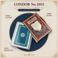 CONDOR 1015 – Cartes à Jouer en Papier Personnalisées, Écologiques, Durables et Portables, avec Étui de Protection Bleu-Vert pour la Famille