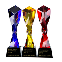 Trophée musical en cristal torsadé personnalisé, prix créatif en verre torsadé, colonne en cristal torsadé