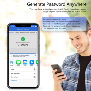 <span class=keywords><strong>Nouvelle</strong></span> <span class=keywords><strong>serrure</strong></span> intelligente biométrique numérique à empreintes digitales et mot de passe Ttlock pour portes en bois - Product Image 6