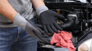Safety Work <b>Gloves</b> Micro Foam Nitrile Coated 12 Pairs,Endurance Seamless <b>Knit</b> Nylon Dots on Palm Dot Grip <b>Gloves</b> - Product Image 4