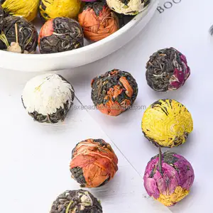 Assorted 11 Flavors Handrolled Black Tea Flower Combos Beautiful Detox Tea Ball Flowers Tea Bloom In Boiled Water Wholesale
