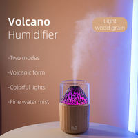 Humidificateur d'air de bureau, diffuseur d'aromathérapie volcan, lumière LED changeante de couleur, huile essentielle, alimentation USB, capacité de 300 ml, anti-fumée
