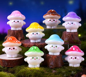 Figurines en résine 3D miniatures de champignons, elfes et fées, mignonnes et kawaii, pour mini-jardins de dessin animé, vente en gros, jouet pour enfant - Product Image 4