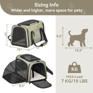Transportadora Expandible para Gatos, Tamaño Mediano, para Viajes en Avión, Bolsa para Mascotas de hasta 13 lb - Product Image 2