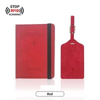 Ensemble de porte-cartes de bord en cuir PU avec marquage à chaud, étui pour passeport et étiquette de bagage, blanc uni, tendance