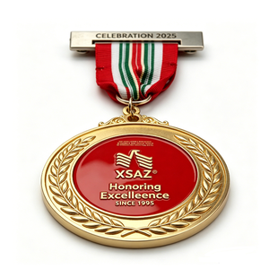 Medalla XSAZ Chapada en Oro con Grabado Circular que Conmemora la Excelencia Desde 1995, Premio de Aniversario - Product Image 3
