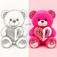 Ours en peluche personnalisé avec cœur à paillettes, animal en peluche métallique, idéal pour cadeau de Saint-Valentin, fournitures pour boutiques