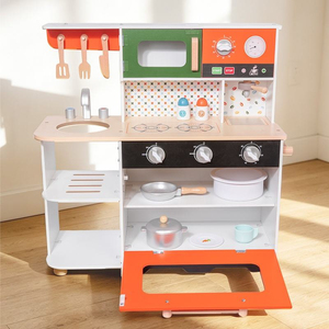 Ensemble de <span class=keywords><strong>cuisine</strong></span> en <span class=keywords><strong>bois</strong></span> multifonctionnel Montessori pour enfants, jeu de simulation de <span class=keywords><strong>cuisine</strong></span>, couleur orange, jouets éducatifs précoces - Product Image 3
