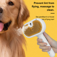 Brosse de toilettage pour animaux de compagnie écologique 3-en-1 autonettoyante, peigne anti-chute de poils, brume fine, antistatique pour chats et salle de bain
