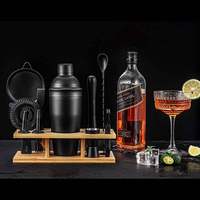 Zwarte Cocktail Shaker Set 10 Pc Cocktail Maker Set Shaker Cocktail Shaker Set Bamboe