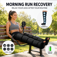 Masseur de jambes portable à compression d'air, bottes de récupération à 5 chambres, sans fil, 3500 mAh, 6 modes, 8 niveaux, écran LCD