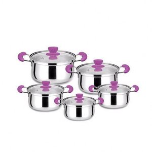 Wholesale 10pcs Home and Kitchen <b>Pot</b> Stainless Steel Casserole Mental Non Stick Pan Cheap Kitchen Utensil Cookware <b>Sets</b> - Product Image 5
