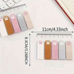 Cute Cartoon Cat Paw Pet Fluorescent Study Office Supplies Binder <b>Labels</b> Transparent Index Tabs for Memo Pads Back-to-School - Product Image 2