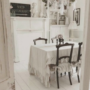 Customizable Size <b>Linen</b> <b>Table</b> <b>Cloth</b> for Hotel Dining Room Restaurant Natural Ruffle <b>Linen</b> Tablecloth Flounce Home Wholesale - Product Image 5