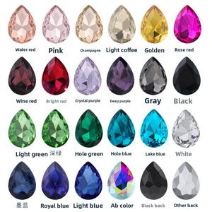 Pedido Mínimo de 720 Piezas, Diamantes de Imitación de Cristal con Base de Plata Real, Forma de Gota de Agua, Base Puntiaguda, Irregulares, para Decoración de Ropa - Product Image 2